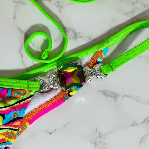VEVE Neon Jeweled Bikini - Size Large, Stunning! - Picture 15 of 16